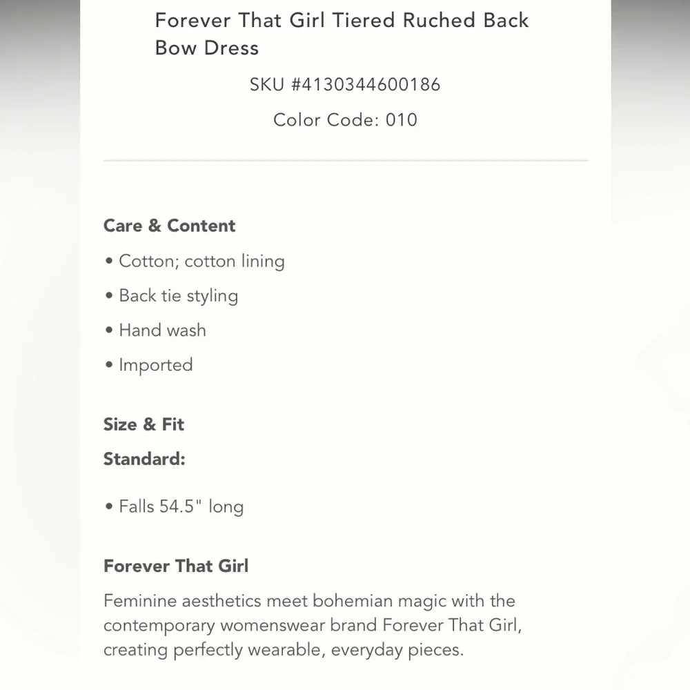 Anthropologie Forever That Girl Tiered Ruched Back Bow Dress - Picture 11 of 13